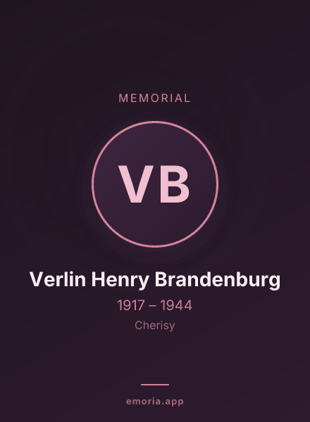 Memorial portrait of Verlin Henry Brandenburg