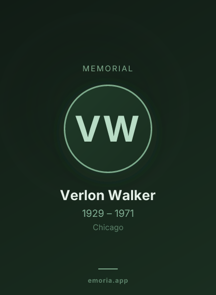 Memorial portrait of Verlon Walker
