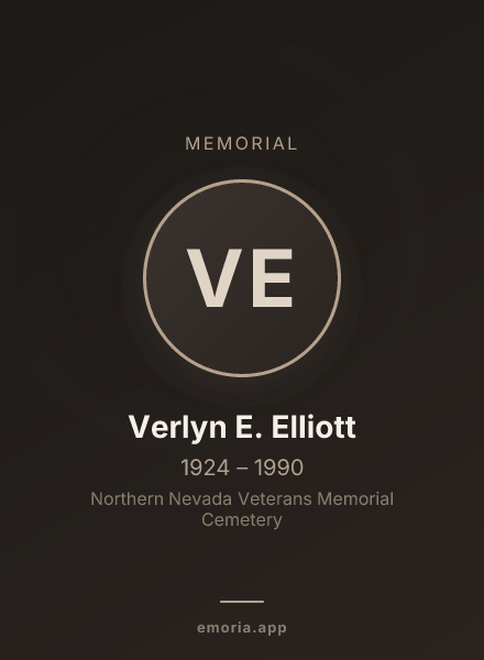Memorial portrait of Verlyn E. Elliott