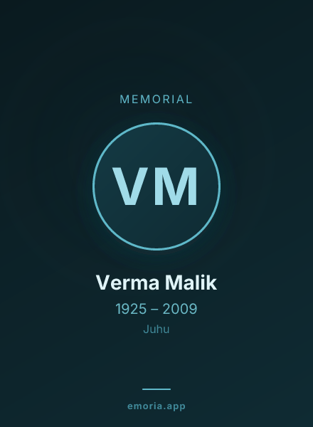 Memorial portrait of Verma Malik