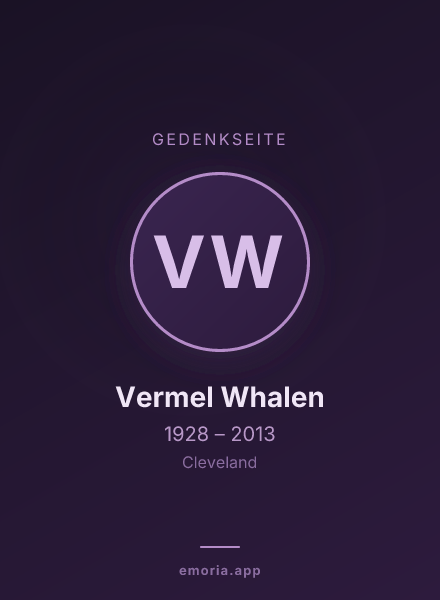 Gedenkportrait von Vermel Whalen