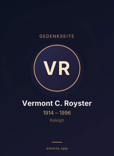 Gedenkportrait von Vermont C. Royster