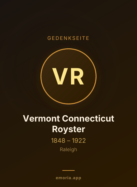 Gedenkportrait von Vermont Connecticut Royster