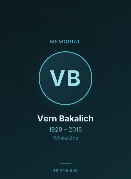 Memorial portrait of Vern Bakalich