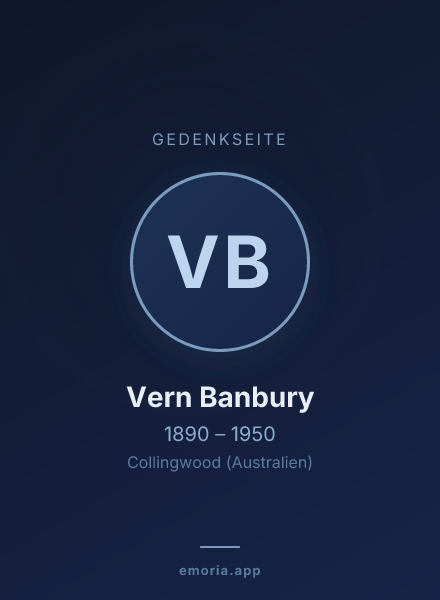 Gedenkportrait von Vern Banbury