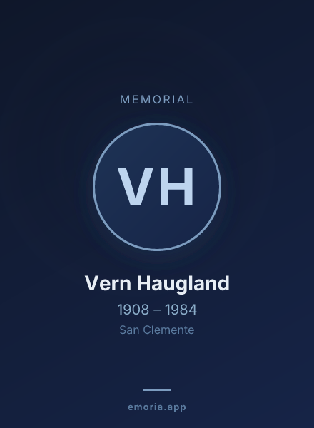 Memorial portrait of Vern Haugland