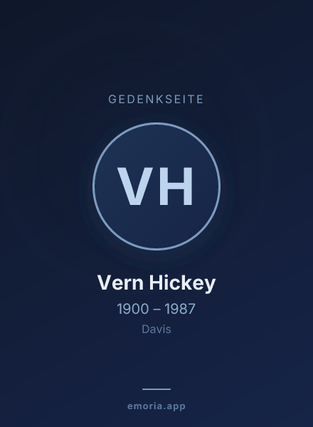 Gedenkportrait von Vern Hickey