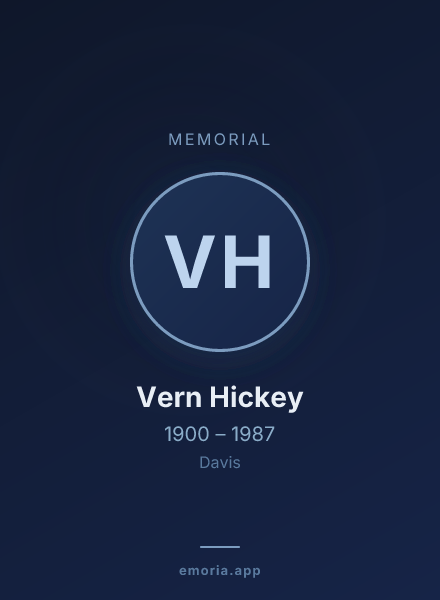 Memorial portrait of Vern Hickey