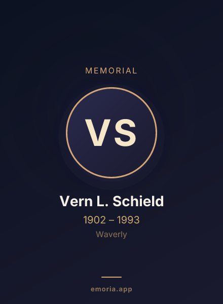 Memorial portrait of Vern L. Schield