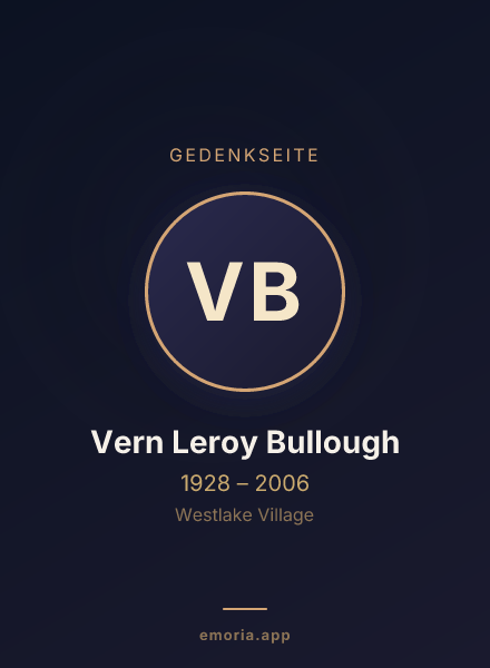 Gedenkportrait von Vern Leroy Bullough