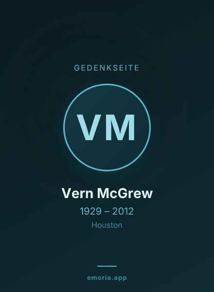 Gedenkportrait von Vern McGrew