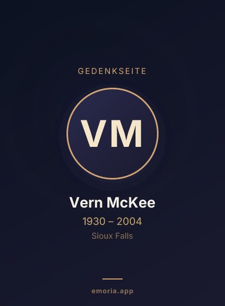 Gedenkportrait von Vern McKee