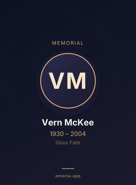 Memorial portrait of Vern McKee