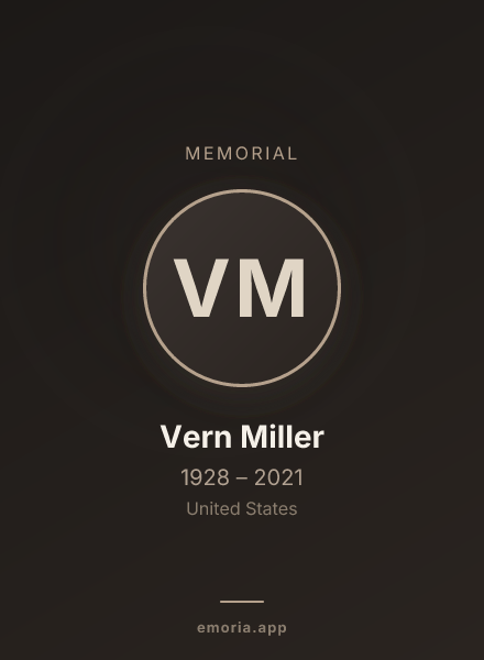 Memorial portrait of Vern Miller