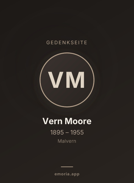 Gedenkportrait von Vern Moore
