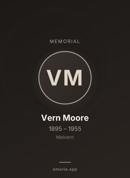 Memorial portrait of Vern Moore