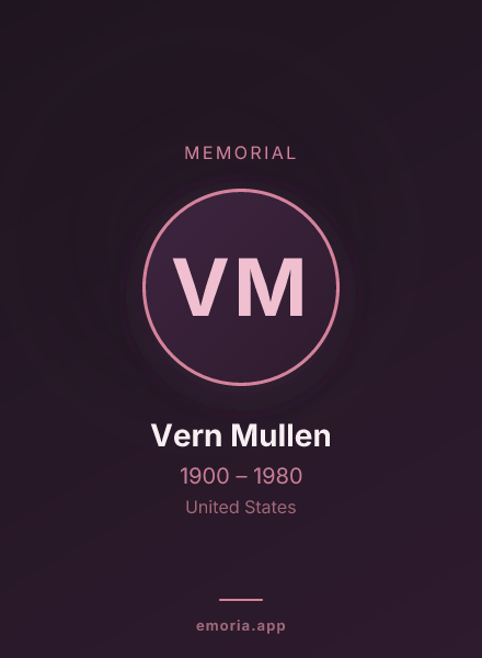 Memorial portrait of Vern Mullen