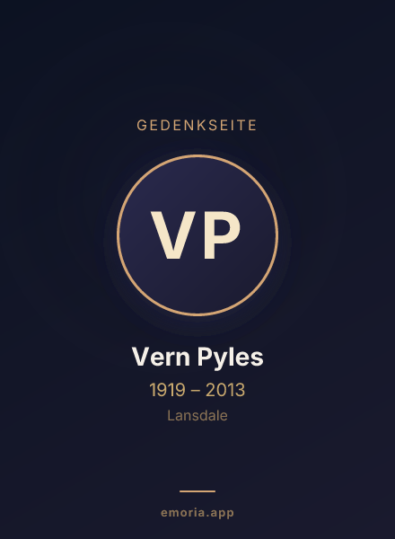 Gedenkportrait von Vern Pyles