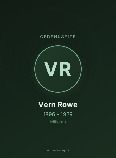 Gedenkportrait von Vern Rowe