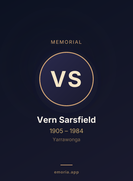 Memorial portrait of Vern Sarsfield