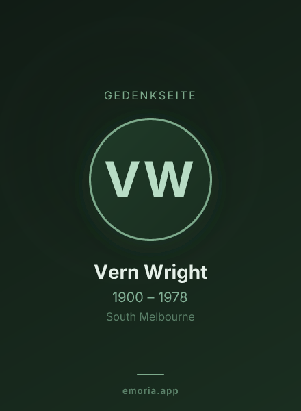 Gedenkportrait von Vern Wright