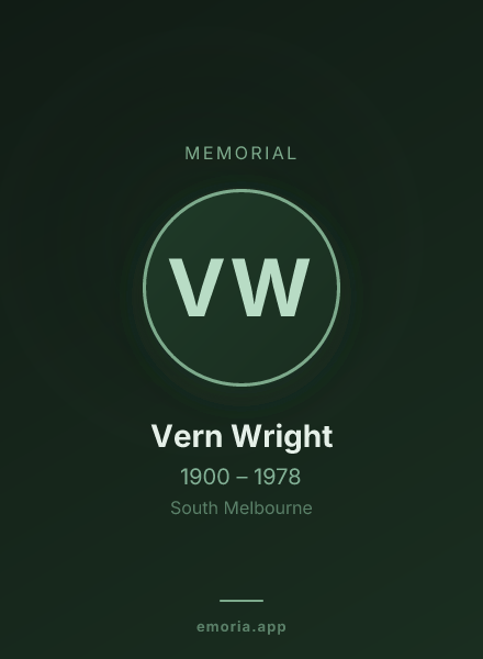 Memorial portrait of Vern Wright
