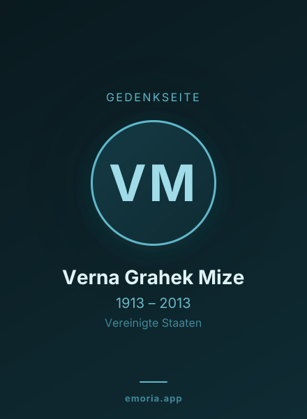 Gedenkportrait von Verna Grahek Mize