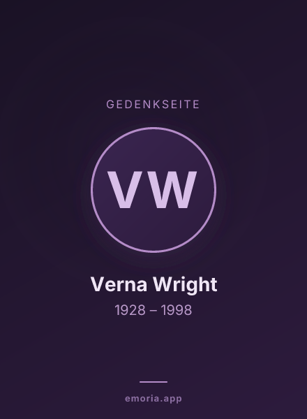 Gedenkportrait von Verna Wright