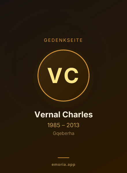 Gedenkportrait von Vernal Charles