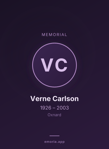 Memorial portrait of Verne Carlson