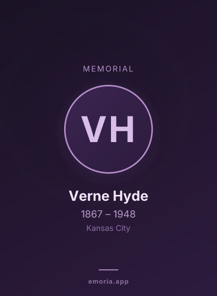 Memorial portrait of Verne Hyde