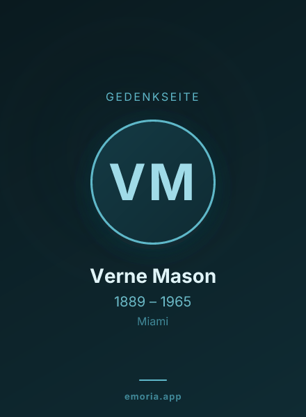 Gedenkportrait von Verne Mason