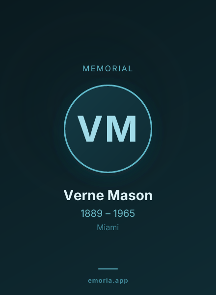 Memorial portrait of Verne Mason
