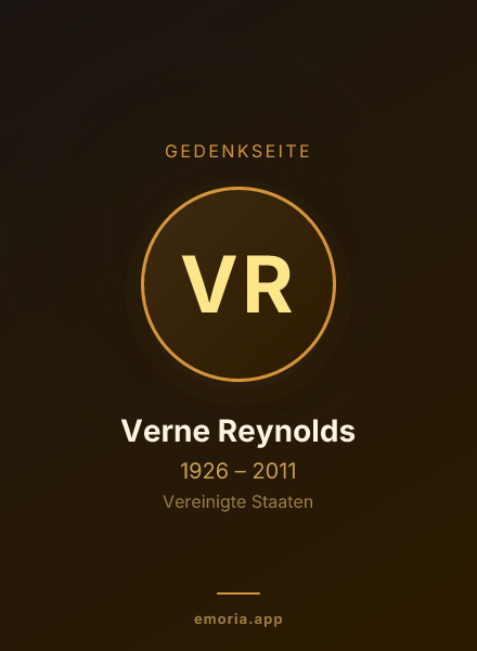 Gedenkportrait von Verne Reynolds