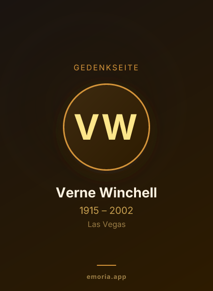 Gedenkportrait von Verne Winchell