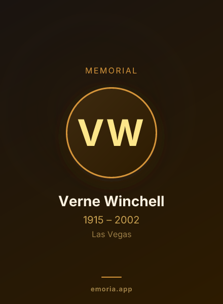 Memorial portrait of Verne Winchell