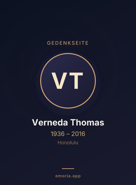 Gedenkportrait von Verneda Thomas