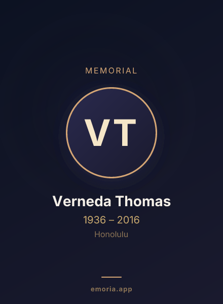Memorial portrait of Verneda Thomas