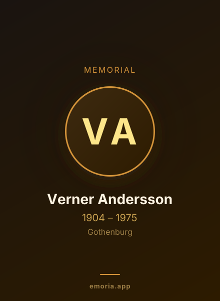 Memorial portrait of Verner Andersson