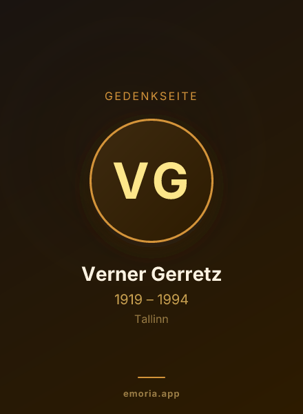 Gedenkportrait von Verner Gerretz