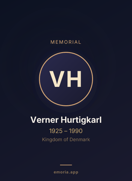 Memorial portrait of Verner Hurtigkarl