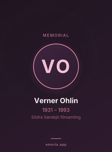 Memorial portrait of Verner Ohlin