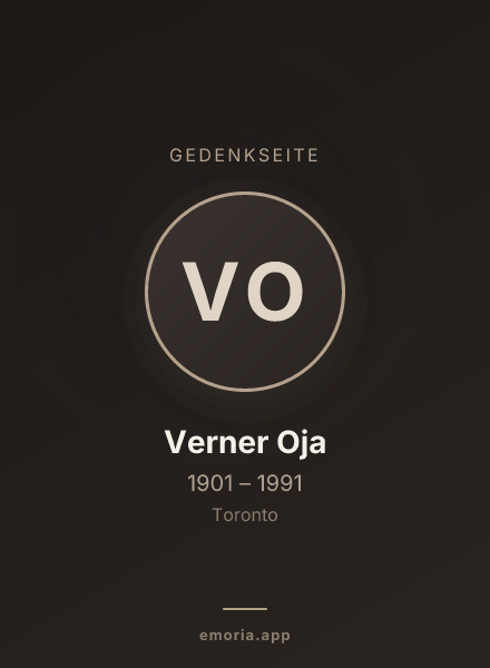 Gedenkportrait von Verner Oja