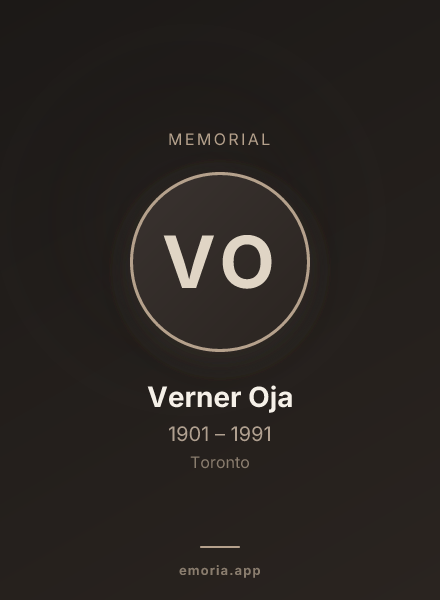 Memorial portrait of Verner Oja