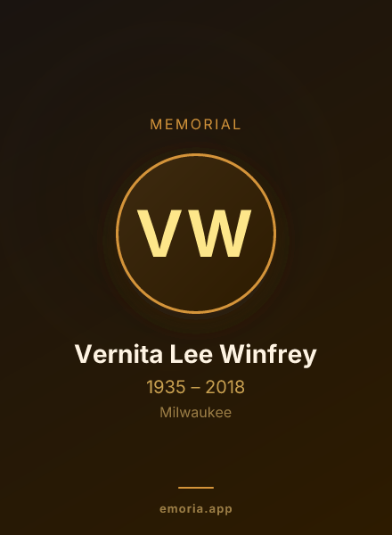 Memorial portrait of Vernita Lee Winfrey