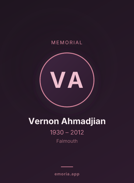 Memorial portrait of Vernon Ahmadjian