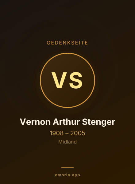 Gedenkportrait von Vernon Arthur Stenger