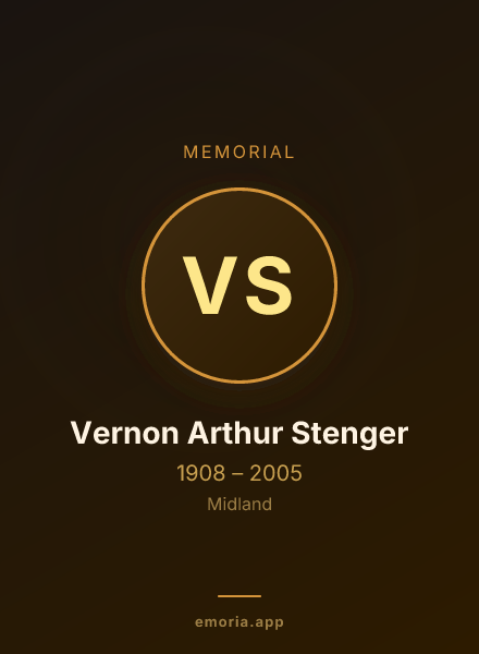Memorial portrait of Vernon Arthur Stenger