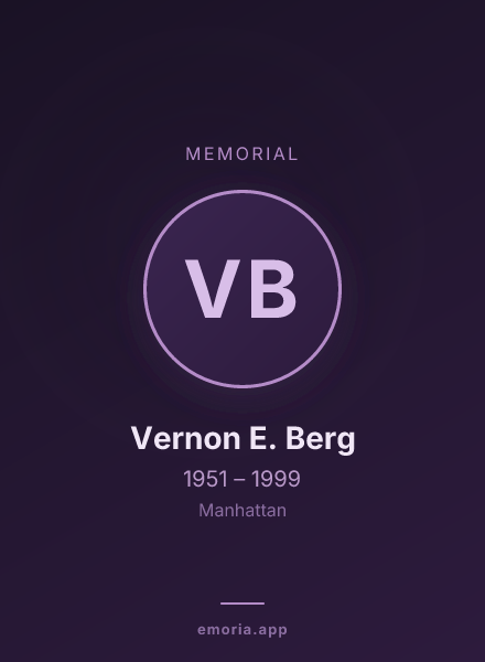 Memorial portrait of Vernon E. Berg