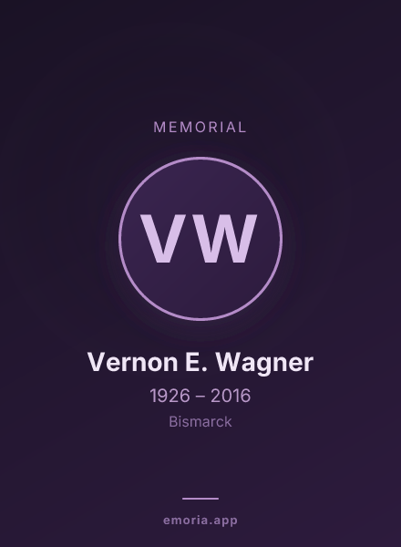Memorial portrait of Vernon E. Wagner